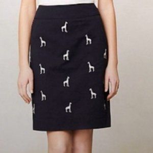 EUC Anthro Leifnotes giraffe print pencil skirt. Size 2